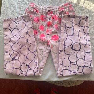 Pink and Purple Patterned Cargo Pants